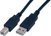 MCL 3m USB2.0 A/B USB-kabel USB A USB B Zwart