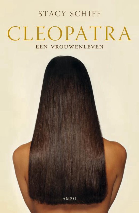Boek "Cleopatra" met op de voorkant een vrouw van achteren gezien, met lang bruin haar.