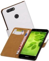 Bookstyle Wallet Case Hoesjes voor Huawei Nova 2 Plus Wit