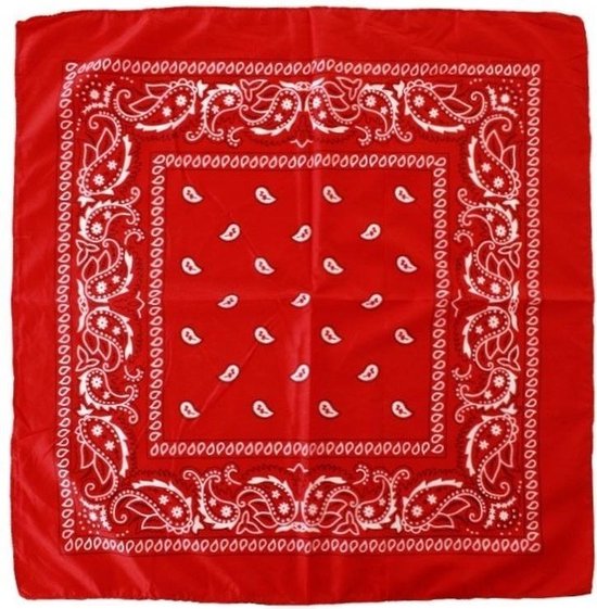 Agressief alleen Graan Voordelige rode paisley print bandana - Boeren zakdoek | bol.com