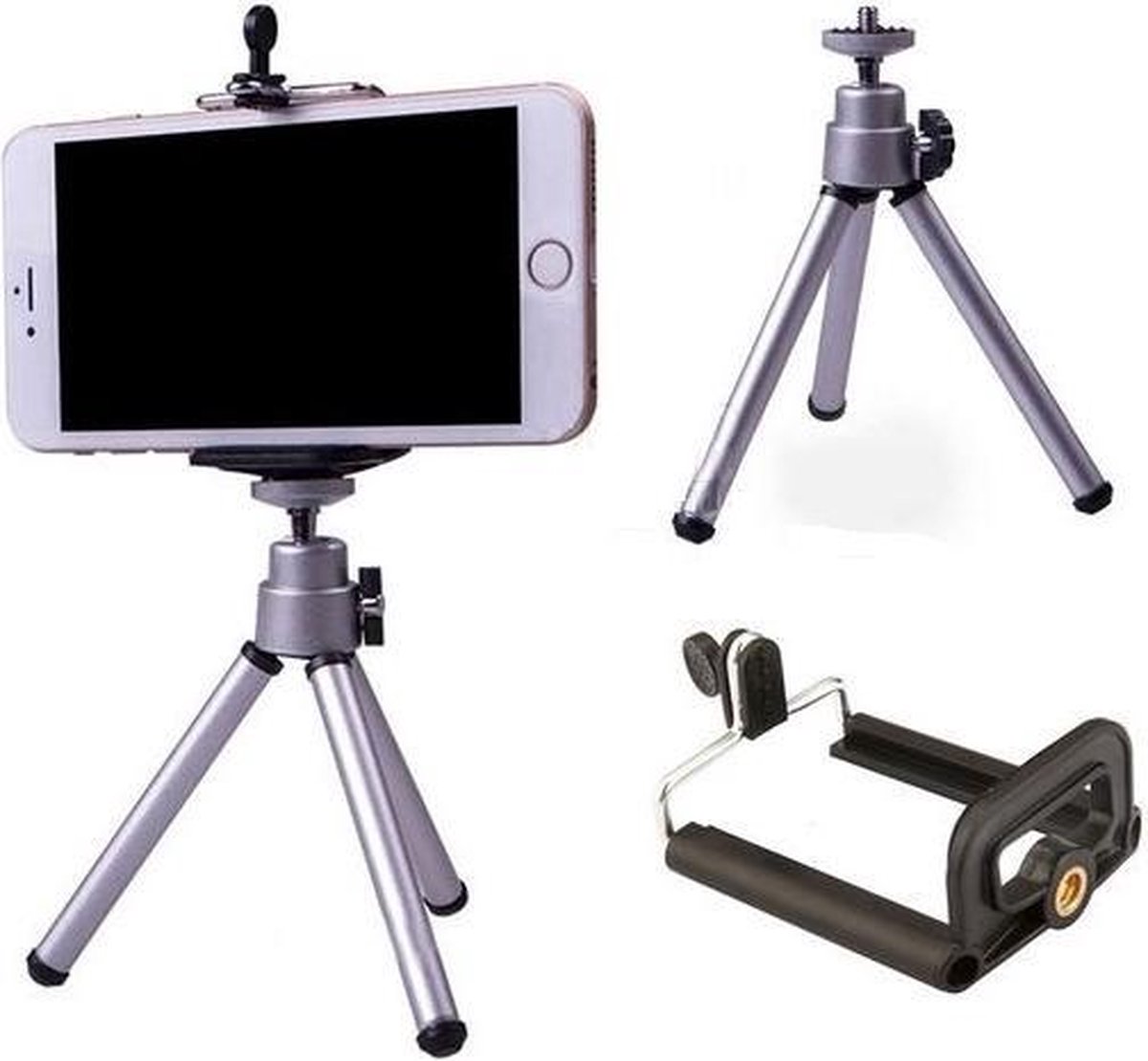 Tripod Statief Mount- Action Camera GoPro Smartphone / iPhone  4/4S/5/5S/6/SE/6S/7 Plus | bol.com