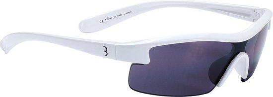 BBB Cycling Fietsbril Kind - Sportieve Zonnebril Kind - 100% UV Bescherming - Zonnebril voor Jongens en Meisjes - Glanzend Wit - BSG-54