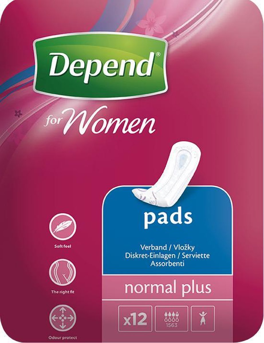 Goedkoopste Depend Verband Normal Plus - 12 stuks - incontinentie verband