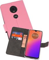 Booktype Telefoonhoesjes - Bookcase Hoesje - Wallet Case -  Geschikt voor Motorola Moto G7 - Roze