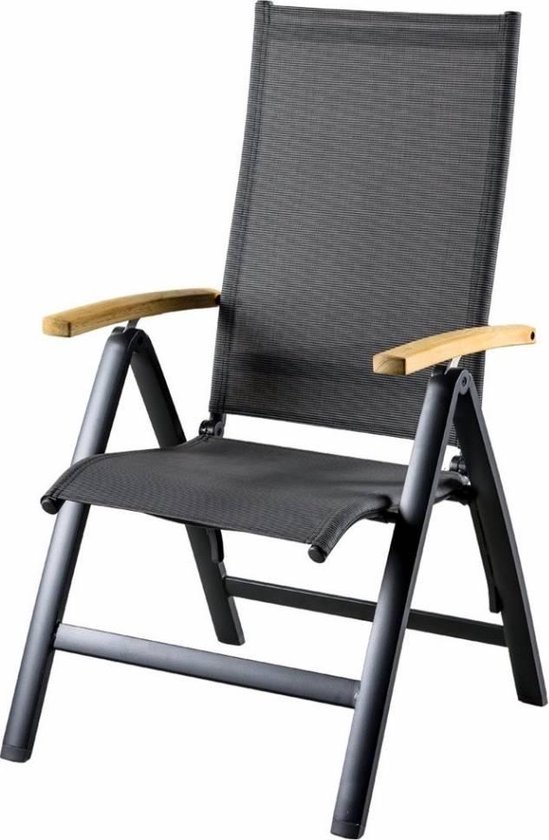 Lucca standenstoel verstelbaar aluminium antraciet armleuning teak | bol.com