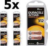 30 Stuks (5 Blister a 6st) Duracell ActivAir 312 MF (Hg 0%) Hearing Aid Gehoorapparaat batterijen