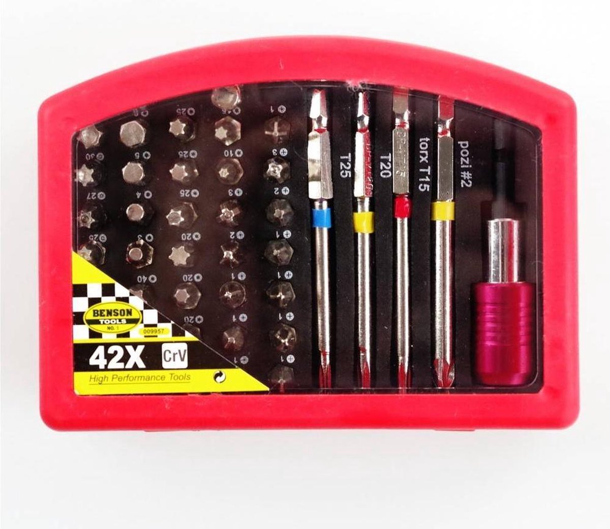 PNI TC100 Kit d'outils à main 100 pièces Matériau acier carbone et chrome vanadium Boîte en plastique