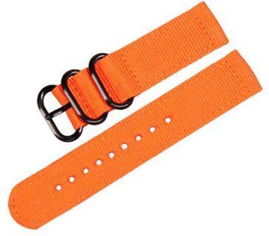 Premium Orange - Zulu two-piece Nato strap 24mm - Horlogeband Oranje