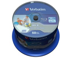 Verbatim 43812 Blu-ray BD-R SL disc 25 GB 50 stuk(s) Spindel Bedrukbaar