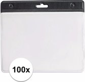 100 badgehouders zwart 11,5 x 9,5 cm