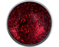 Quiges - Dames Click Button Drukknoop 18mm Space Glitter Rood - EBCM010