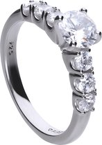 Diamonfire - Zilveren ring met steen Maat 17.5 - Zirkonia - Incl. Luxe LED Cadeaubox