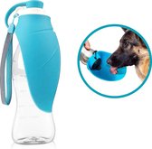 Draagbare Water Fles voor Honden – Waterfles – Siliconen Fles - Diervriendelijk - Drinken – Draagbare Waterbak - Dieren – Beste Kwaliteit - Blauw