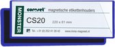 Coroset magnetische etikethouder, 50/VE, 220x81 mm, blauw
