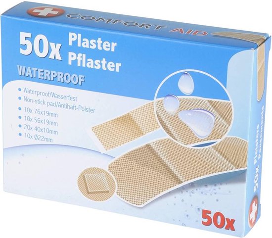 aankleden gemeenschap Vernauwd Comfort Aid Waterproof Pleisters - 50 Stuks | bol.com