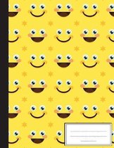 Emoji Smiling Face Positive: Composition Notebook: College Wide Ruled Writer's Notebook for School / Teacher / Office / Student