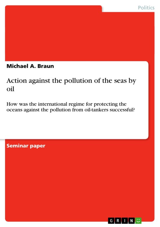 Action against the pollution of the seas by oil - cover