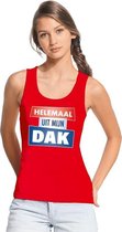 Rood Helemaal uit mijn dak singlet/ mouwloos shirt dames L