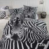 Housse de couette Zebra - Papillon Zita - lits jumeaux - 240 x 200/220 - Zwart