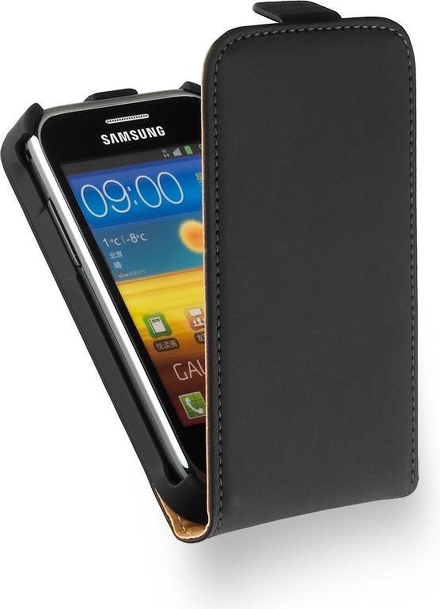 LELYCASE Flip Case Lederen Hoesje Samsung Galaxy Pocket Zwart