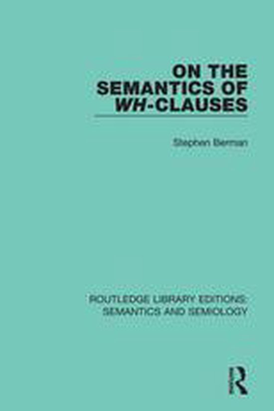 Routledge Library Editions: Semantics and Semiology - On the ... - cover