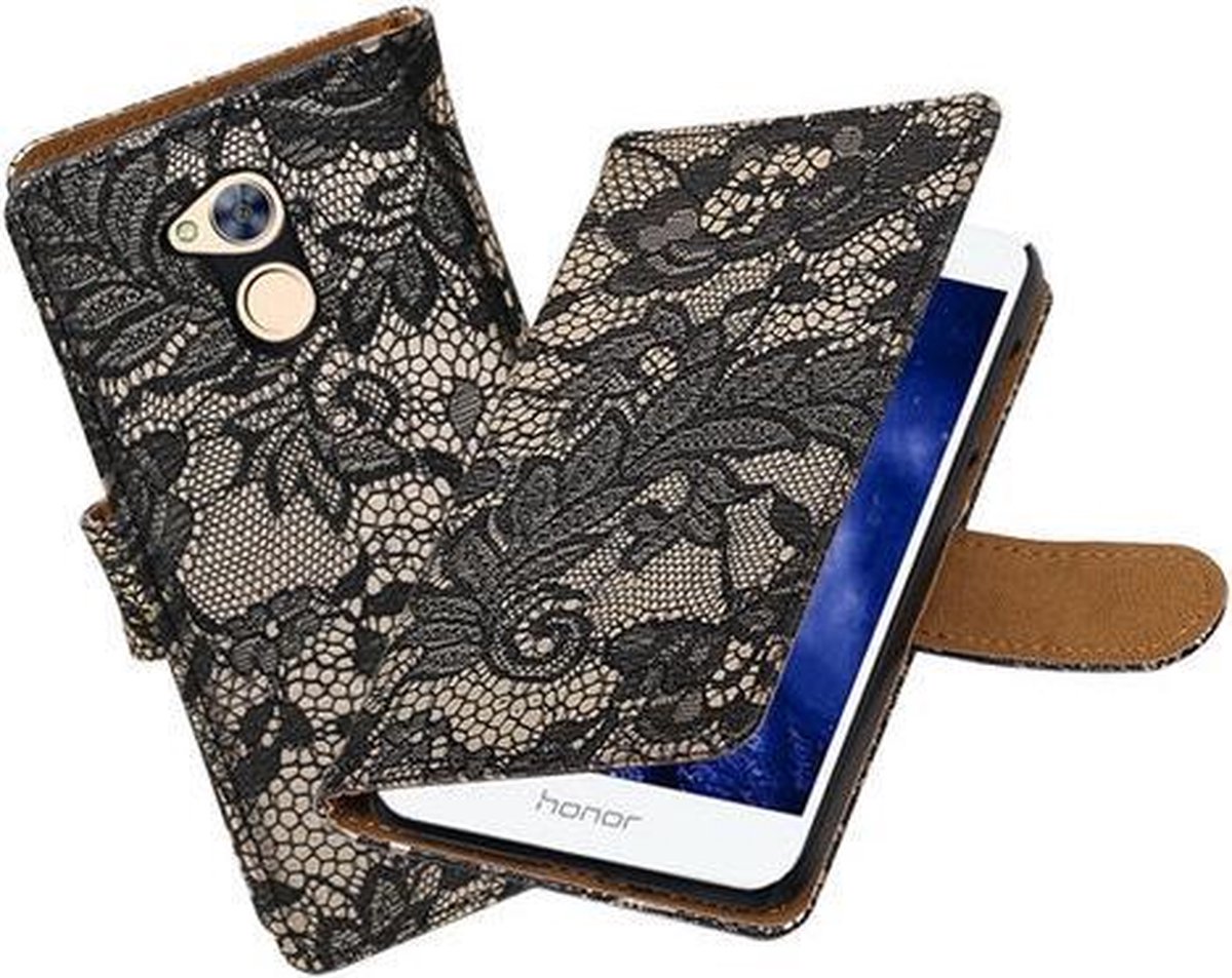 BestCases.nl Huawei Honor 6A Lace booktype hoesje Zwart