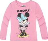 Disney Minnie T-Shirt Met Lange Mouw - Fuchsia - Maat 116