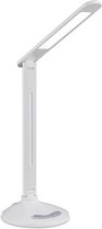 LED tafellamp bureaulamp met display voor tijd, datum, temperatuur en alarm weergave - v.v. extra USB poort - wit