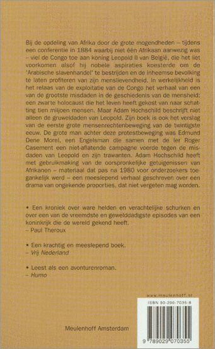 Geest Van Koning Leopold Ii - back cover