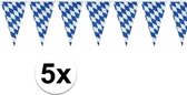 5x Plastic Beieren Oktoberfest vlaggenlijn - 10 meter - bierfeest slingers