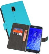 Booktype Telefoonhoesjes - Bookcase Hoesje - Wallet Case -  Geschikt voor Samsung Galaxy J7 2018 - Blauw