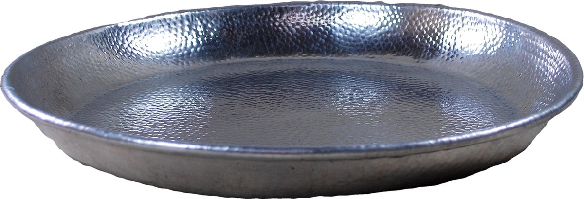 Aluminium schaal rond Ø51cm - decoratief - aluminium rond zilver van PH design
