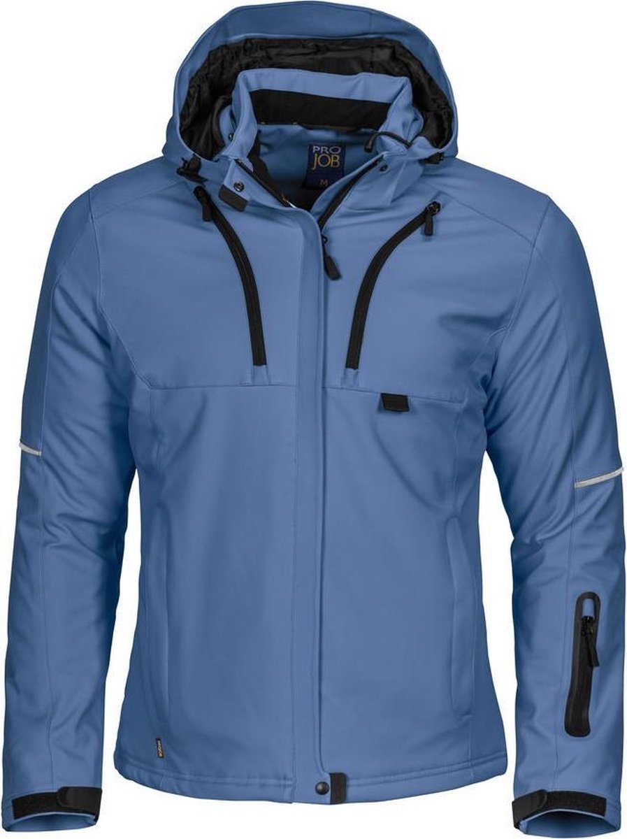 ProJob 3413 DAMES GEVOERDE SOFTSHELL JAS 643413 - Hemelsblauw - 3XL