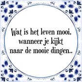 Tegeltje met Spreuk (Tegeltjeswijsheid): Wat is het leven mooi, wanneer je kijkt naar de mooie dingen.. + Kado verpakking & Plakhanger