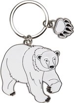 Metalen ijsbeer dieren sleutelhanger 5 cm - Cadeau artikelen