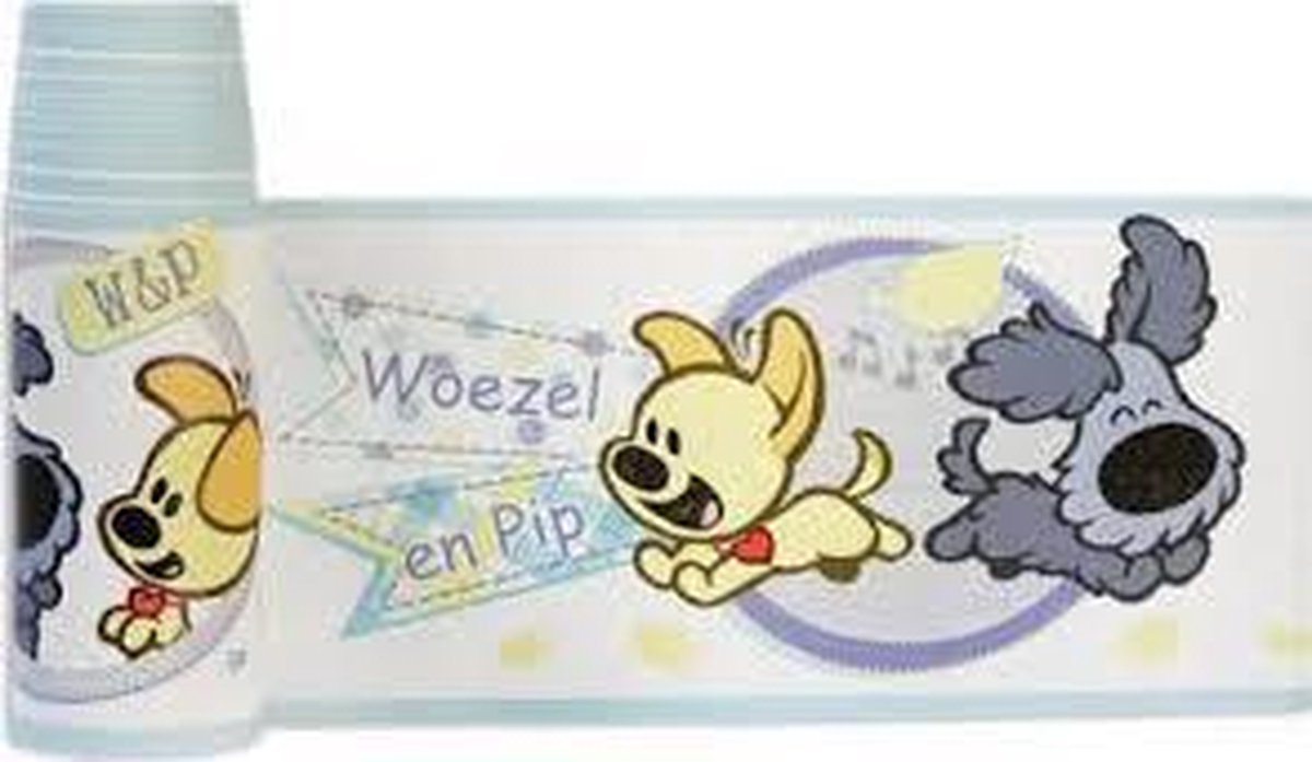 Woezel en Pip behangrand baby kinderslaapkamer