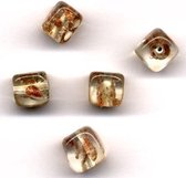 30 Stuks Hand-made Jewelry Beads -  Transparant Goud - 10x10mm