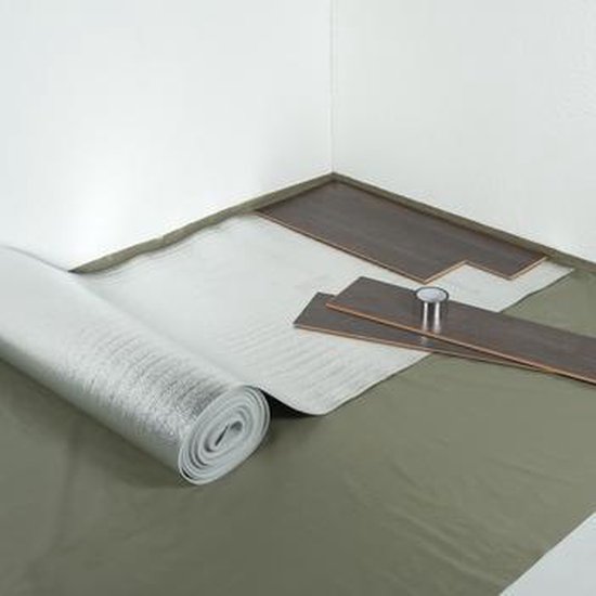 Ondervloer voor laminaat, Isofoam met vochtscherm, 15m2 per rol, budget  uitvoering... | bol.com