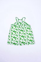 Ducksday – T-shirt – Top – Meisje– Stretch – Equator – Palmboom – Wit – Groen  - Promo – maat 110-116 – label 8 jaar.