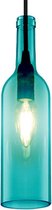 Flessenlamp - Hanglamp - Pendel - Ø7cm - 1 Lichts - Blauw - E14