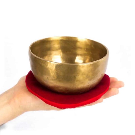 Klankschaalkussen plat rond rood - 15x1 cm van Yogi & Yogini — afbeelding 2