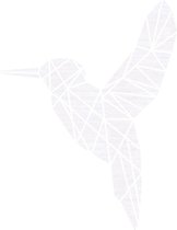 Vogel Geometrisch Vlak Hout 68 x 80 cm White wash - Wanddecoratie