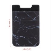 Opplakbare elastische creditkaarthouder voor achterop mobiele telefoons - Sticker case - Zwart/wit
