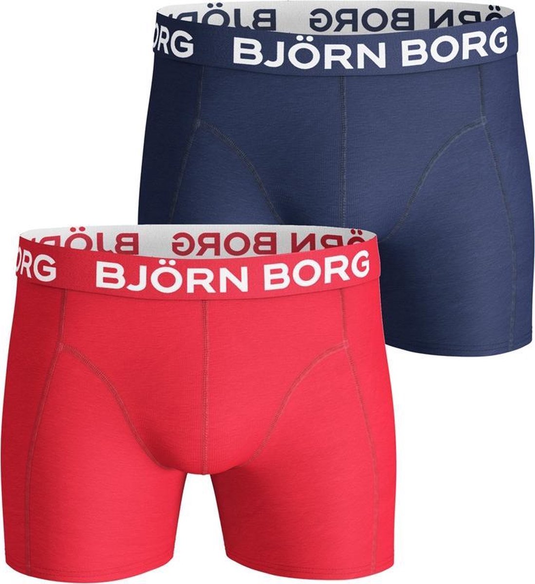Ministerie Van toepassing zijn Verhogen Björn Borg Heren Boxers Rood Navy Logo Solid 2-Pack - M | bol.com