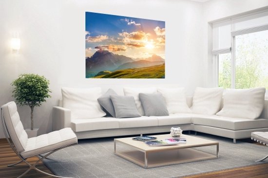 Poster Sunset in the Mountains 120x80 cm - Tirage photo sur Poster (décoration murale salon / chambre)