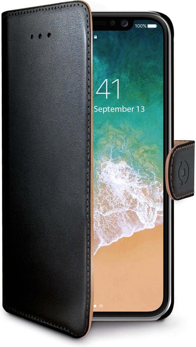 Celly Boekmodel Hoesje iPhone XS / X - Zwart