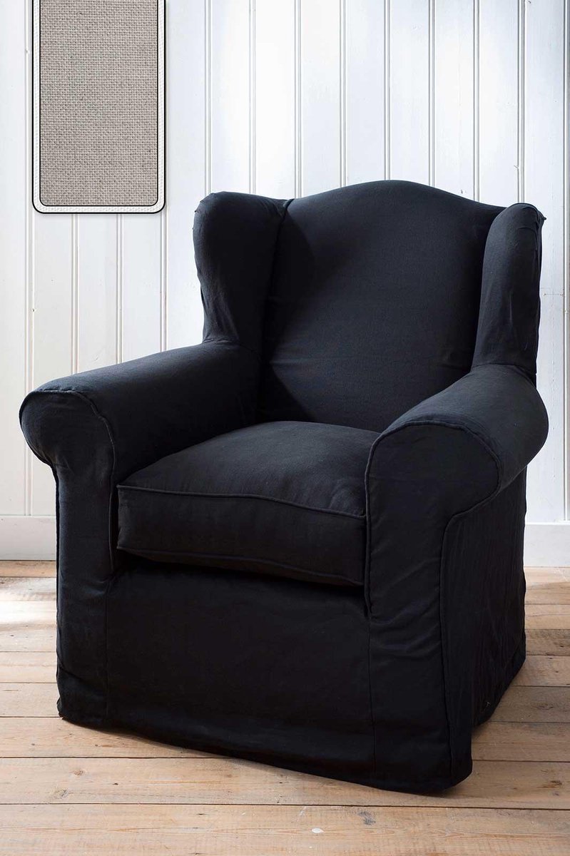Rivièra Maison The Classic Wing Chair - Fauteuil - Flax/Wit - Linnen |  bol.com