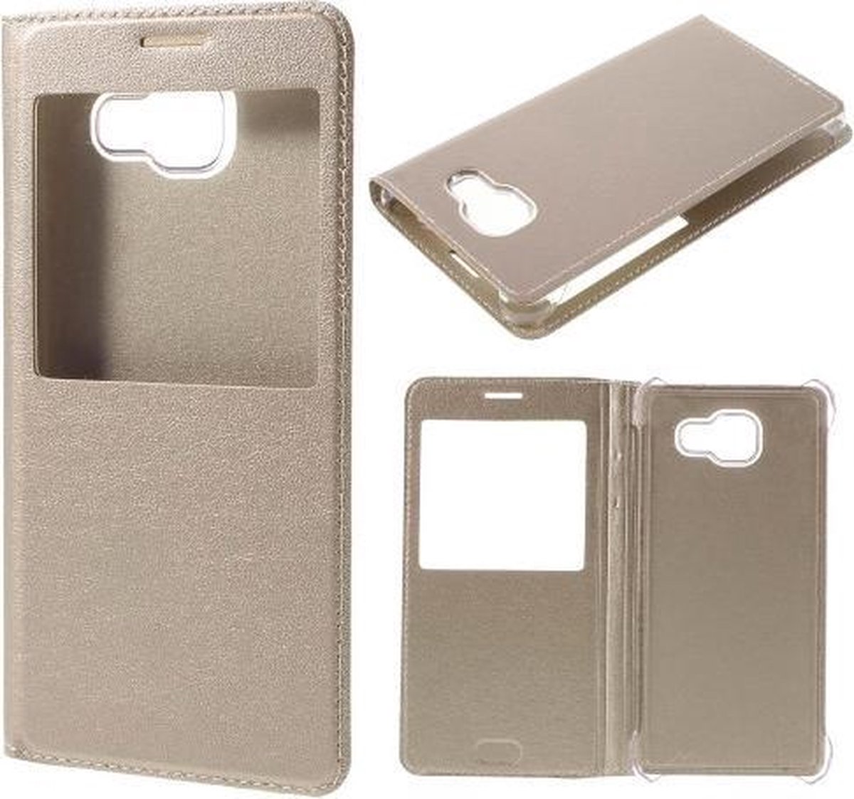 Smart Sview Case Flip cover hoesje Geschikt voor: Samsung Galaxy S7 Edge Goud