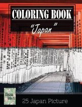 Japan Impotant Place Traveling Greyscale Photo Adult Coloring Book, Mind Relaxation Stress Relief