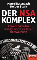 Boek "Der NSA Komplex" met de tekst "Edward Snowden und der Weg in die totale Überwachung" en een afbeelding van een adelaar met een schild.